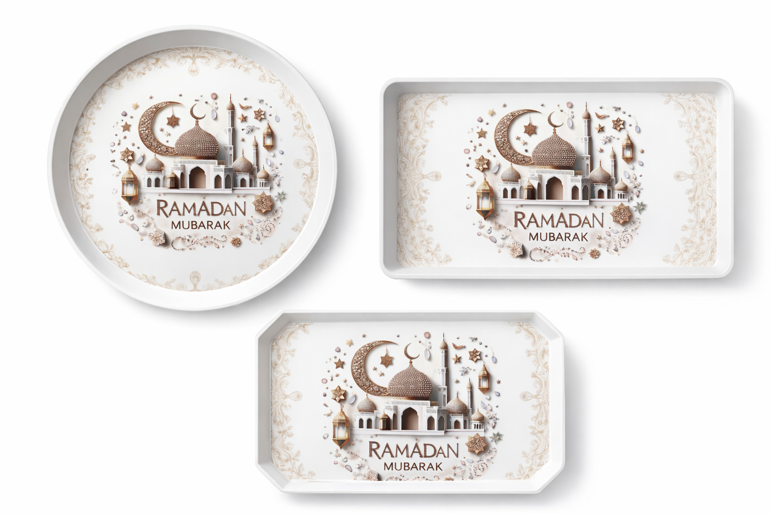 Pack 3 plateaux Ramadan Mubarek